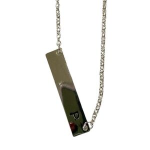 BANSRI Silver Initial “P” Necklace – Adjustable Chain
